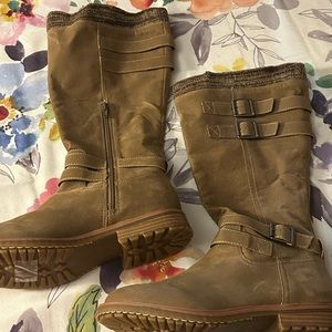 Brown Leather Over The Calf Riding Boots